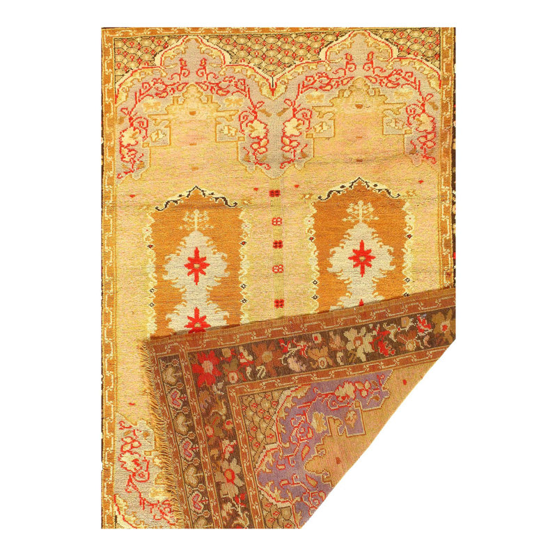 Tapis beige oriental en laine / coton 3 pi 11 po x 5 pi 11 po Oriental