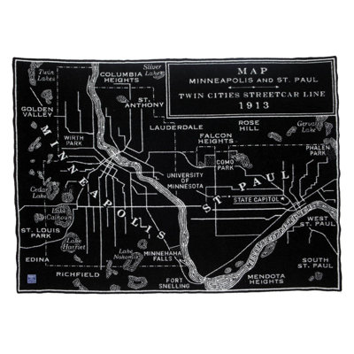 Minneapolis-Saint Paul Map Throw