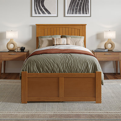 Nantucket Solid Wood Platform Bed with Panel Footboard and Storage Drawers