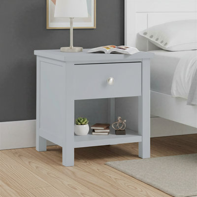 Ashprington 20" Transitional Wood Nightstand with Single Dovetail Drawer, Kenilin Metal Glides & Lower Storage Cubby