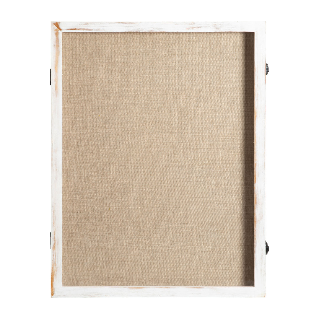 Mallick 23.5'' H x 18.5'' W Shadow Box Display Case with Linen Liner, Push Pins and Solid Pine Wood Frame Flash Furniture 