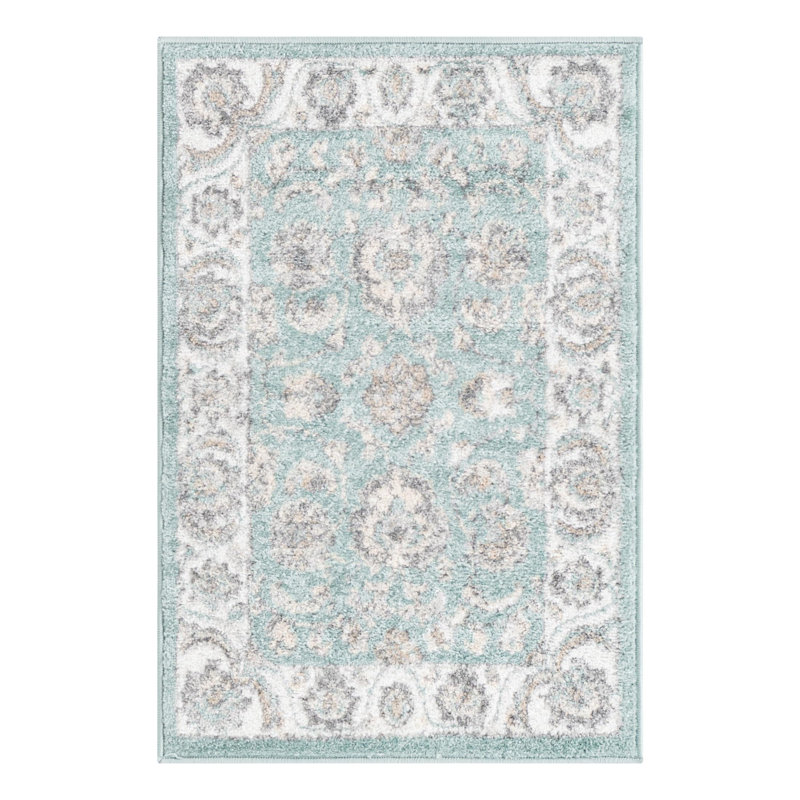 Tapis oriental bleu / gris Hilley, Rectangle 2 pi x 3 pi
