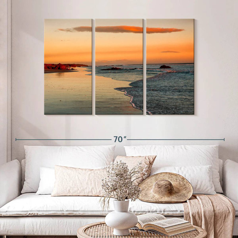 Gillard Leon Beach Sunset, H 32 po x l 50 po