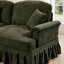 Canapé modulaire classique à 4 places modulaire en U avec accoudoirs évasés et volants amovibles, jupes plissées et pieds fuselés, canapé en nuage à assise profonde en chenille avec repose-pieds mobile-31500683-7326069-7326071