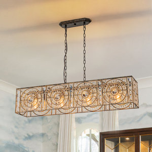 Jaquille 4 - Light Dimmable Square / Rectangle Chandelier