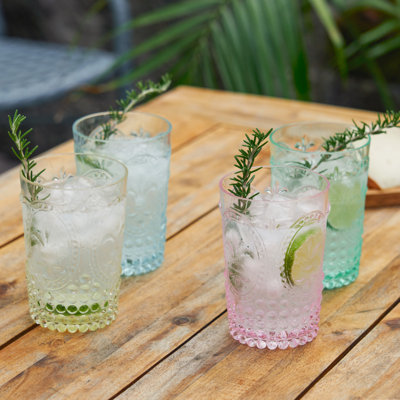 Acrylic Embossed Tumbler, Set of 4