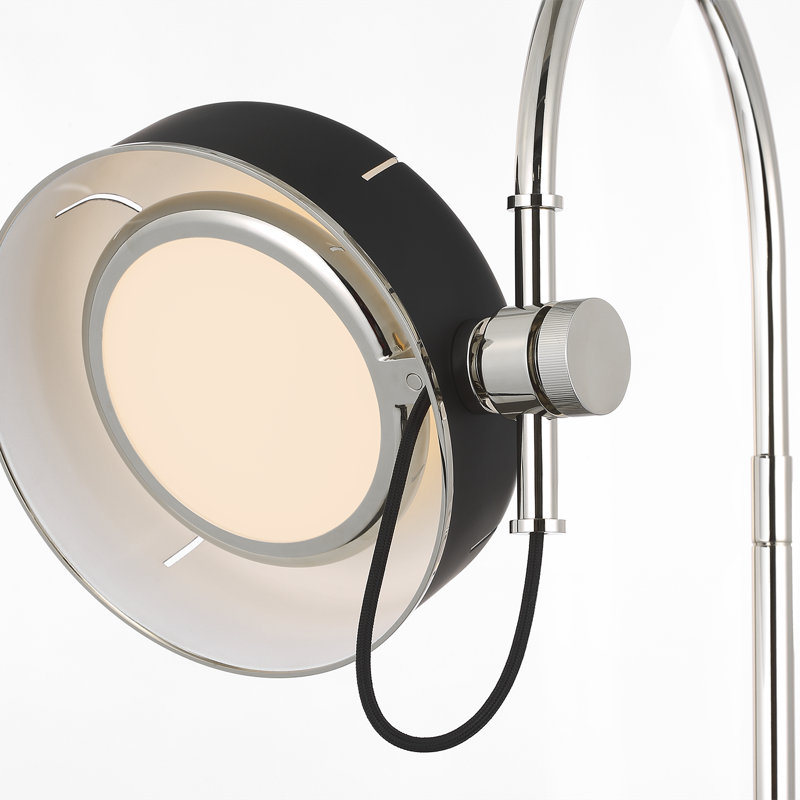 Thomas O'Brien Oso 25" Arc Table Lamp, Silver, Black