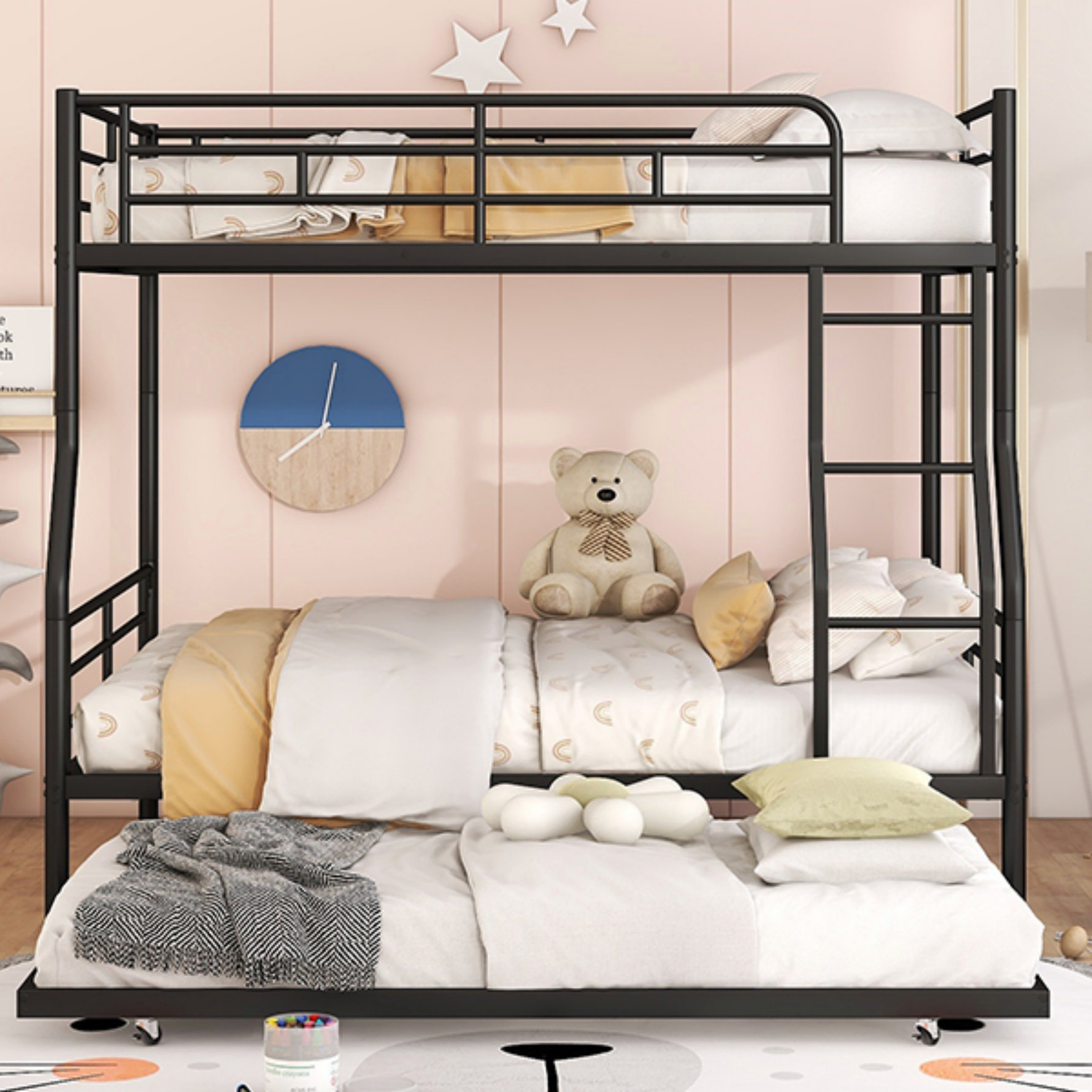 17 Stories Full XL Over Queen Bunk Bed With Trundle - Wayfair Canada