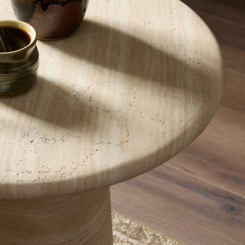 Concrete Top End Table, Sand Striae