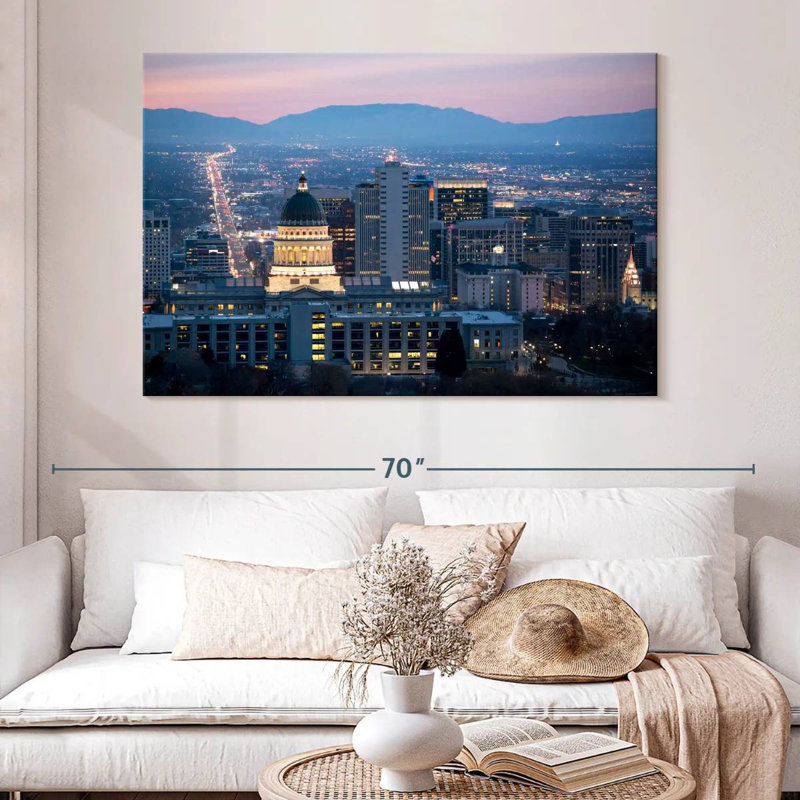 Salt Lake City At Dawn, H 34 po x l 51 po
