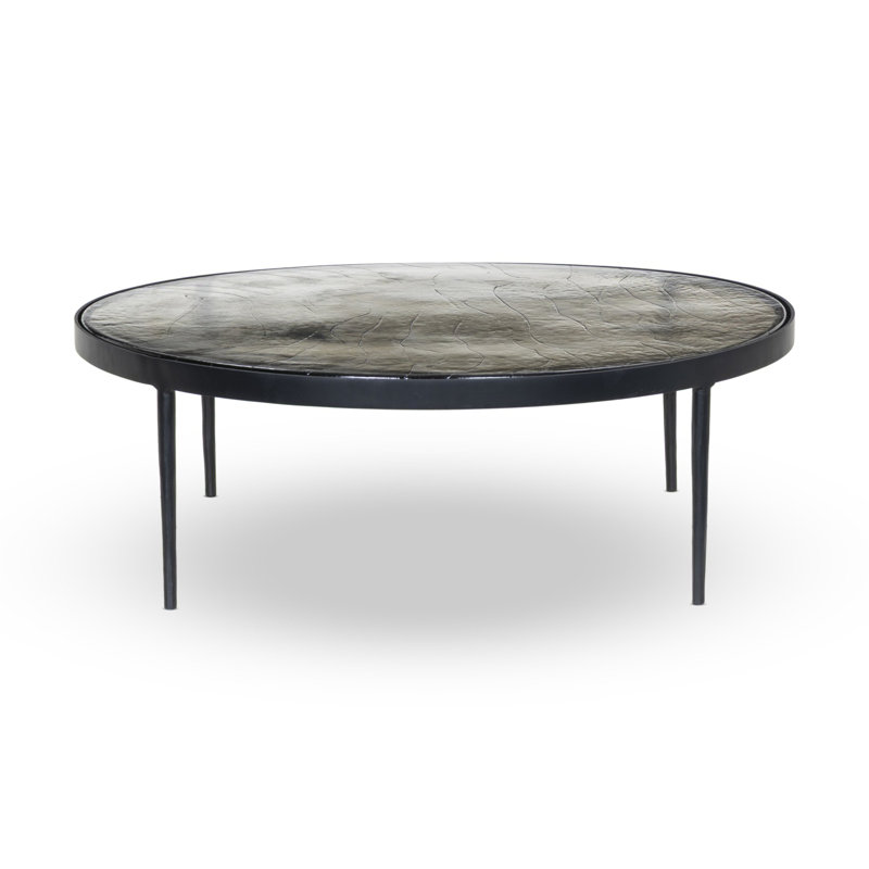 Yoko Grand Coffee Table-Moss Cast Glass, Clear Cast Glass