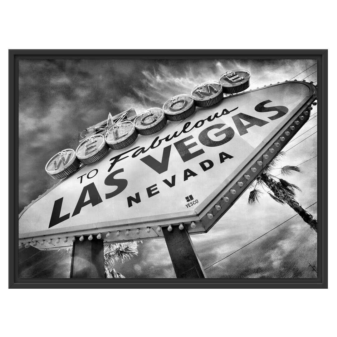 Gerahmtes Wandbild Las Vegas Retro Look