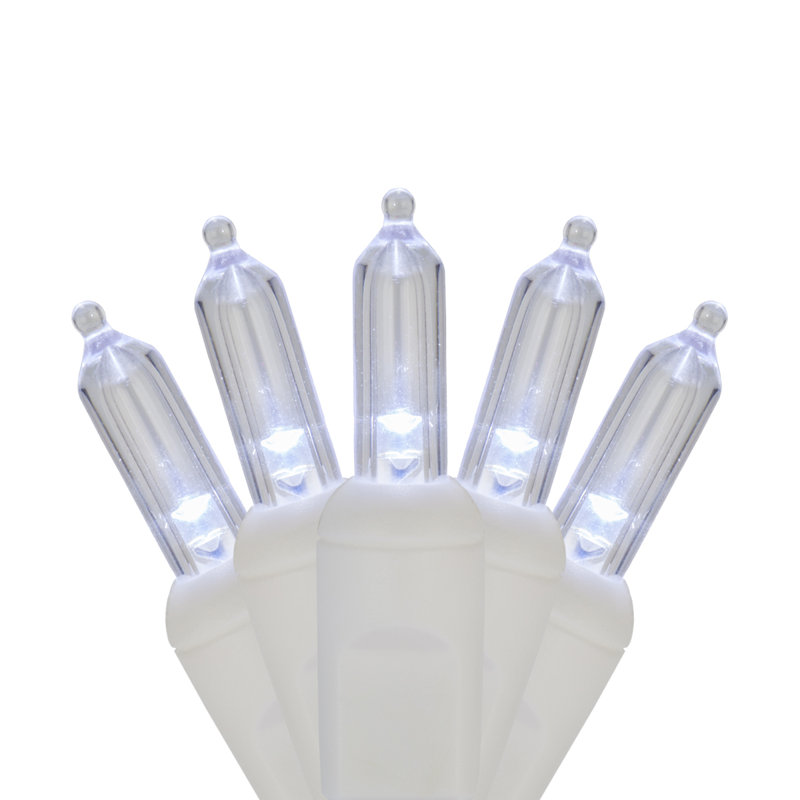 Steady 50 Light White Wire LED String Lights (End to End Connectable), Cool White