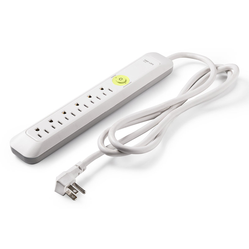 Power Strips 6-Outlet Power Strip Surge Protector, White