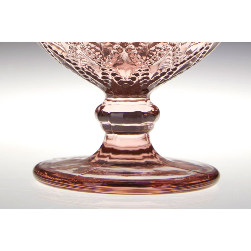Astoria Grand Fleur Glass Serving Bowl, Pink