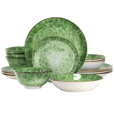 Service de table en porcelaine 16 pièces Elama Oceanus