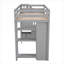 Lit plateforme simple en bois massif avec tiroirs de rangement, bureau et tablettes