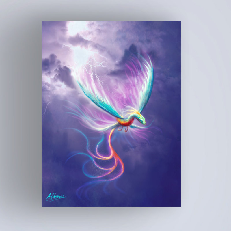 «Dragon Bird» par Anthony Christou - impression sur toile tendue, H 32 po x l 24 po x P 2 po