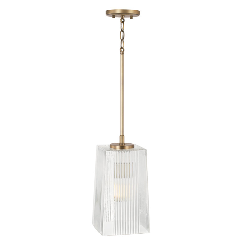 Luminaire suspendu simple à 1 lumière Kayda, Laiton vieilli