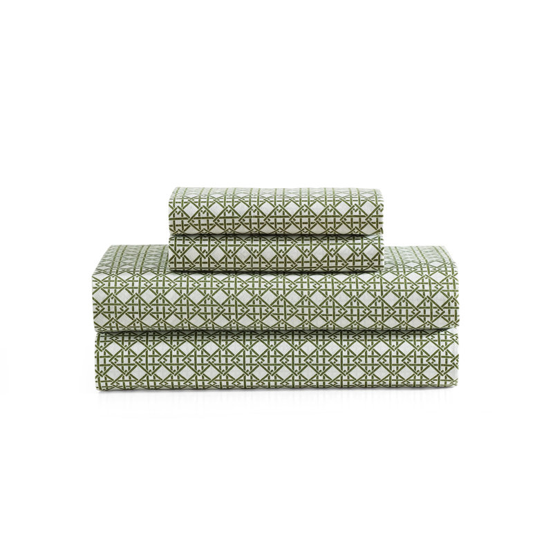Ensemble de draps Tommy Bahama, King, Trellis Texture Green