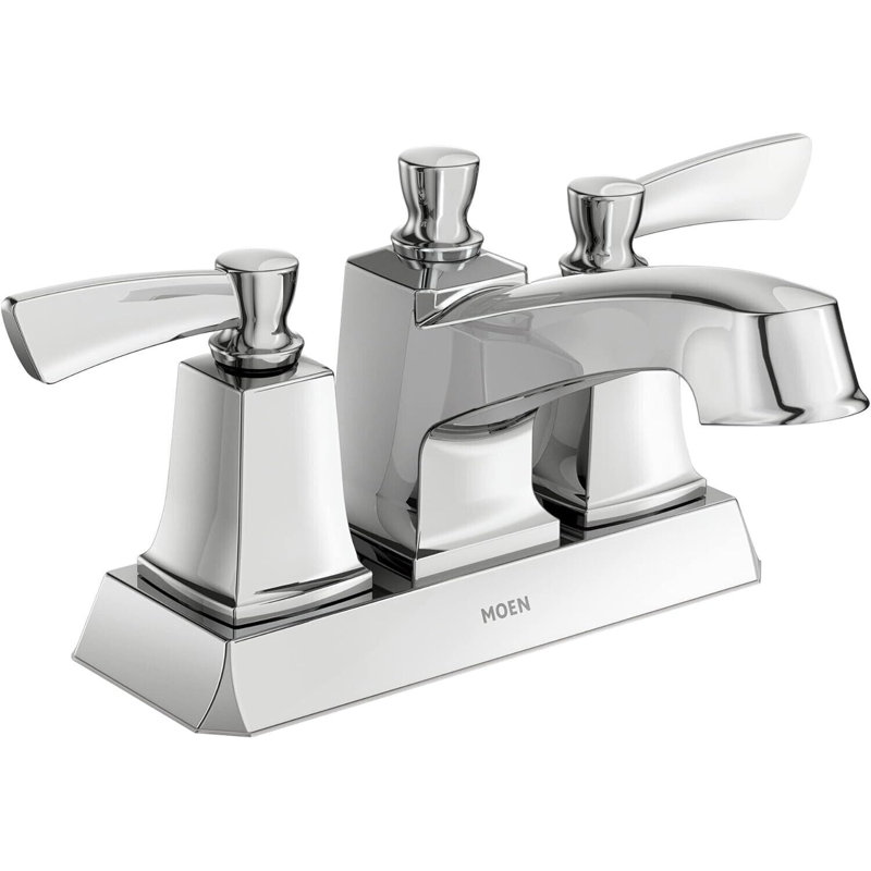 Robinet de baignoire romaine à poignées doubles pour fixation sur plan, Chrome