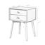 Table d'appoint, table de chevet avec 2 tiroirs et pieds en bois d'hévéa, armoire de rangement moderne Mid-Century pour le salon de la chambre à coucher-393432452