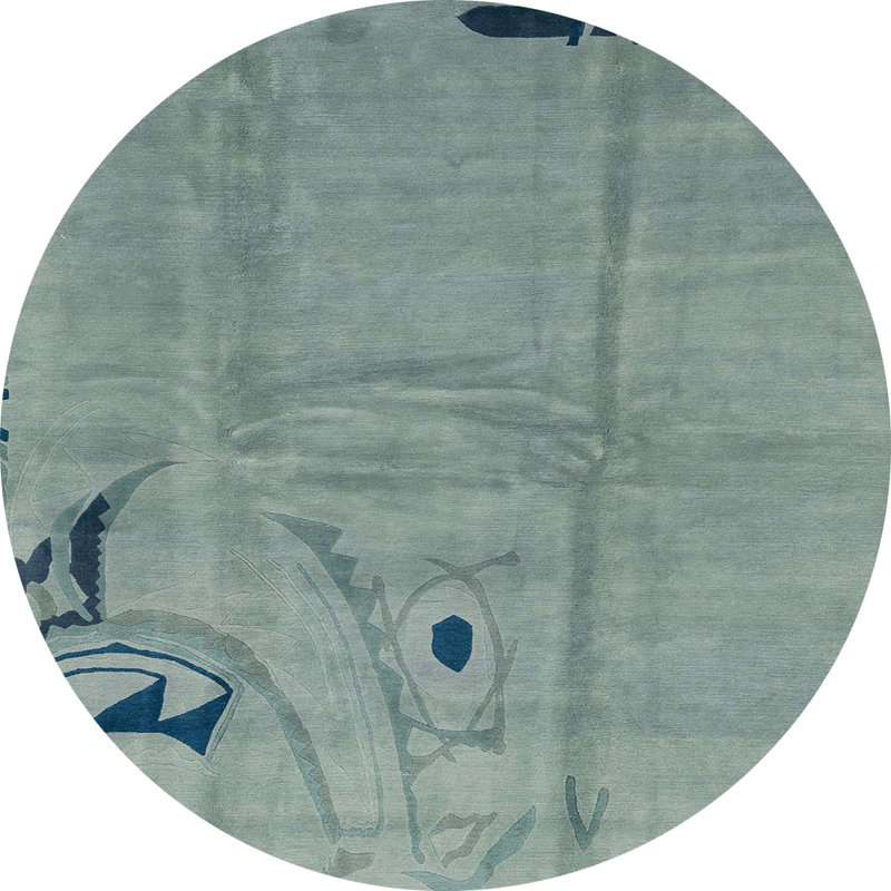 Tapis abstrait moderne 3585, Rond 8 pi