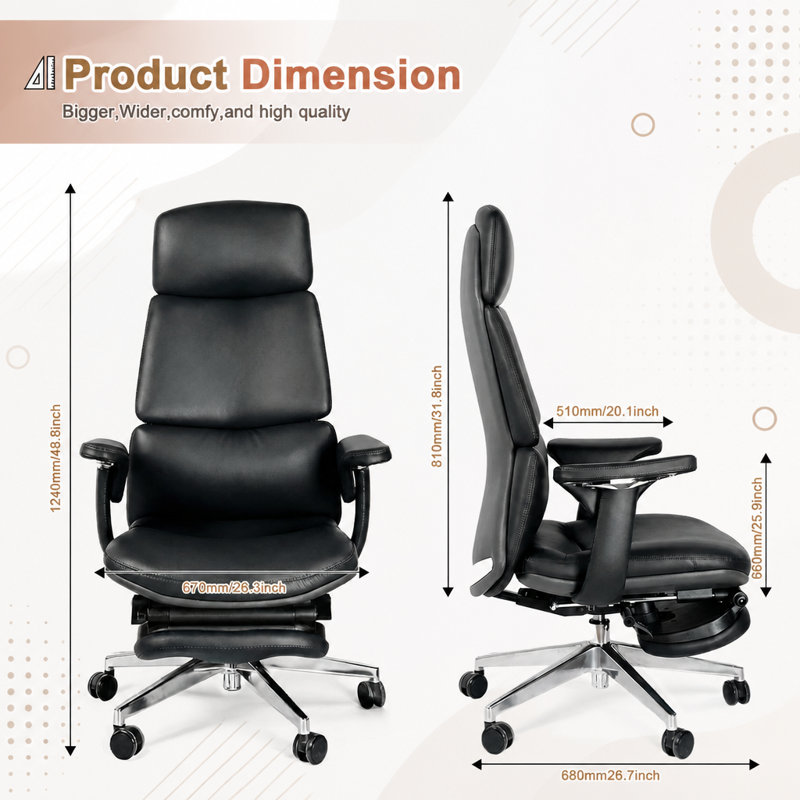Chaise de bureau, Brun, Brun