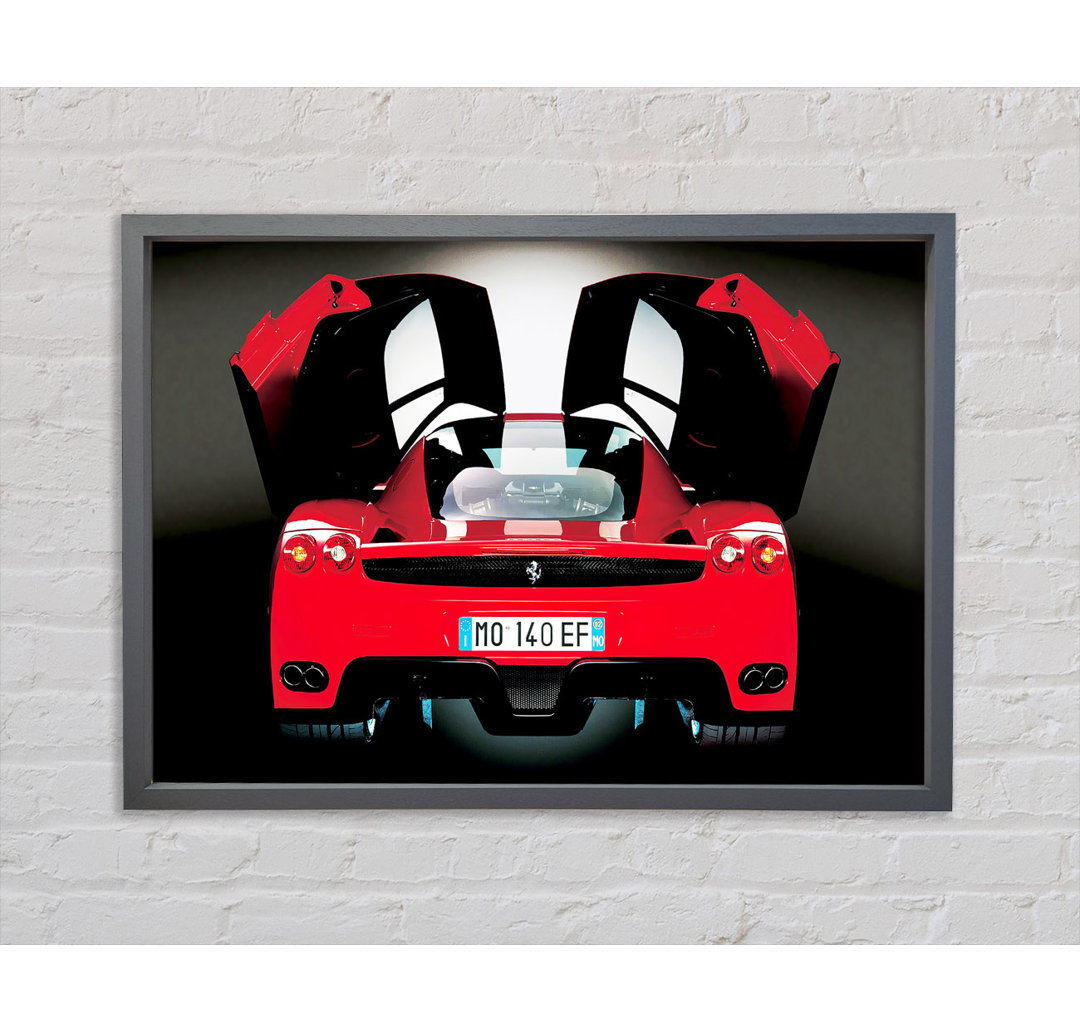 Ferrari Rear Bat Winged Doors Red - Single Picture Frame Kunstdrucke auf Leinwand