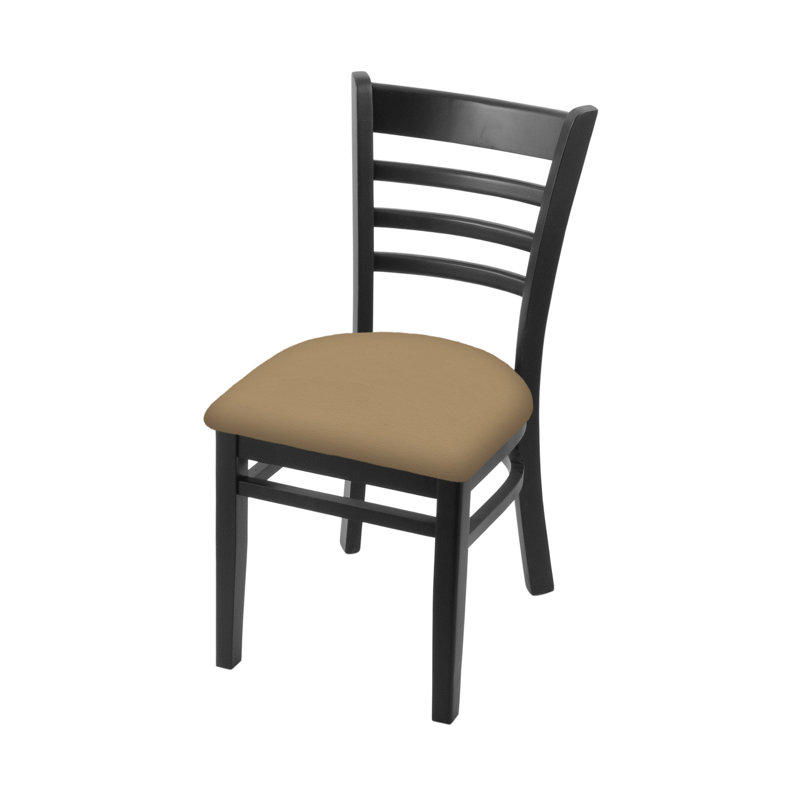 18'' H Upholstered Beech Side Chair, Black, Canter Sand