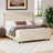 50.7'' High Headboard Corduroy Upholstered Bed Frame With Vertical Stripe Wingback And High Footboard No Box Spring Needed-105504222-105504223