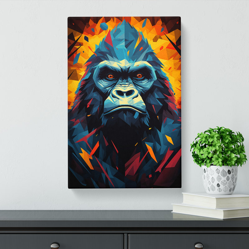 Gorilla Geometric - Wrapped Canvas, 50cm H x 35cm W x 3cm D