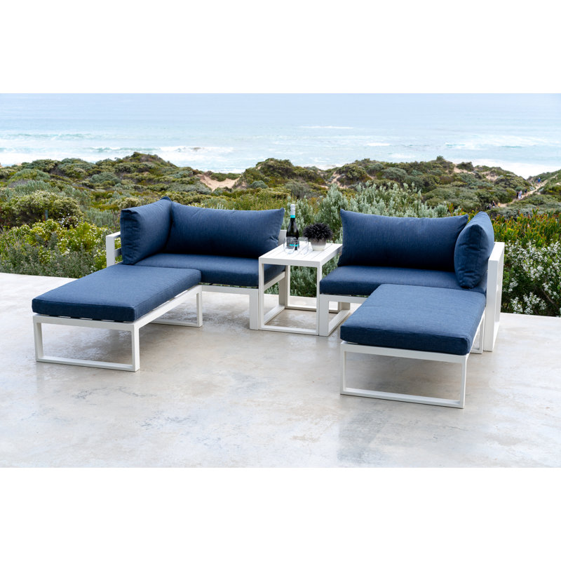Daeon 2 Seater Conversation Set, Blue, White, White