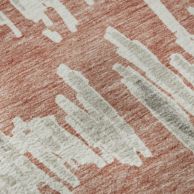 Premium Machine Washable Prisco Salmon Rug, Rectangle 8' x 10'