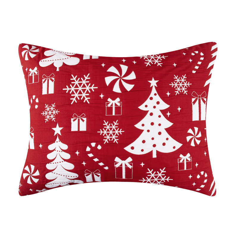 Greenland Home Fasions Peppermint Party Red King Sham, 20x36, King