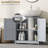 Pedestal Sink Storage Cabinet, Bathroom Sink Cabinet With 2 Barn Doors And Adjustable Shelf (Without Washbasin)-121708432