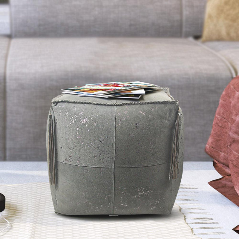 Leather Pouf