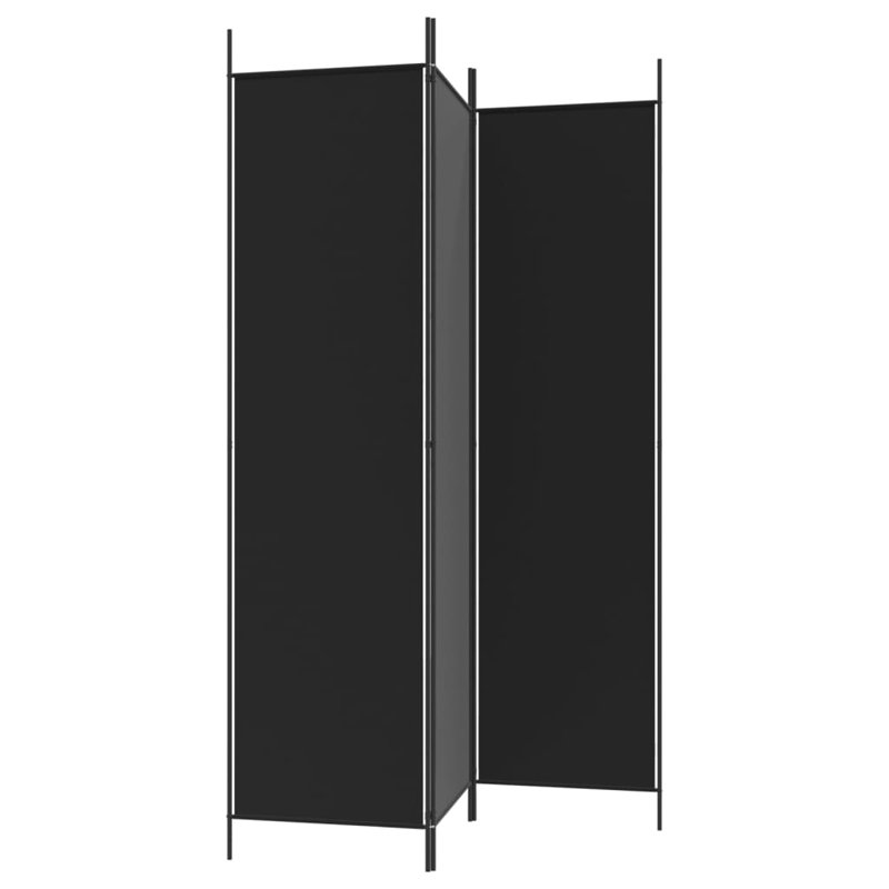 Kasimir Folding Room Divider, 200cm H x 150cm W, Black, 3