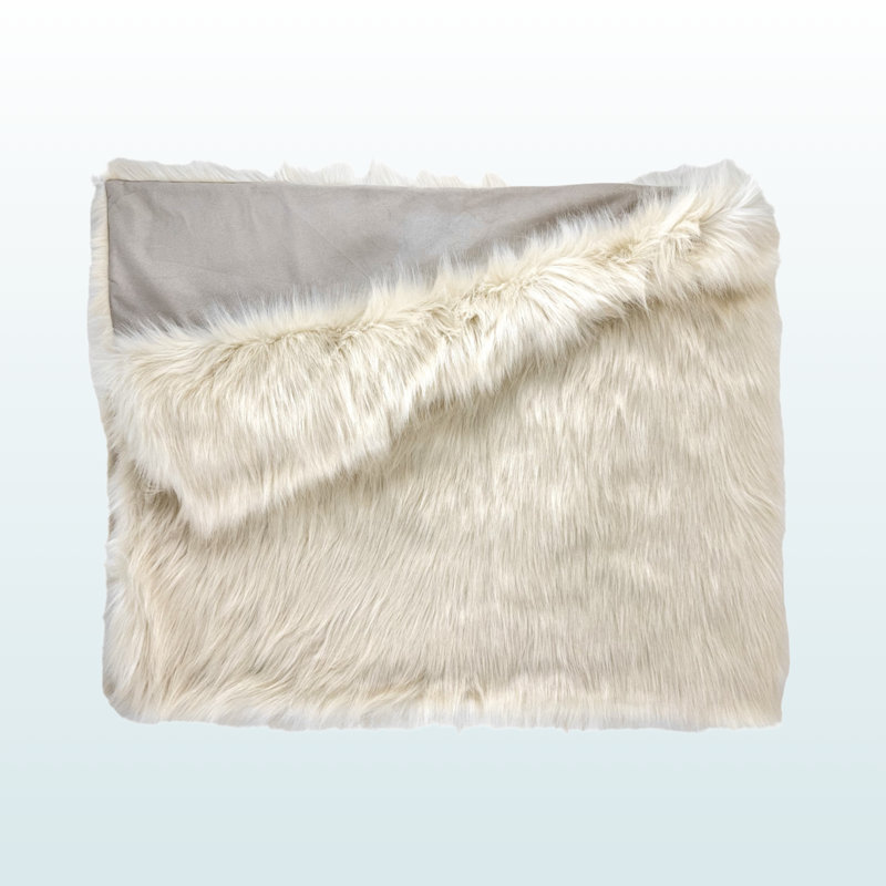 Jeté en fausse fourrure Royal White, L 59,69 po x l 49,65 po