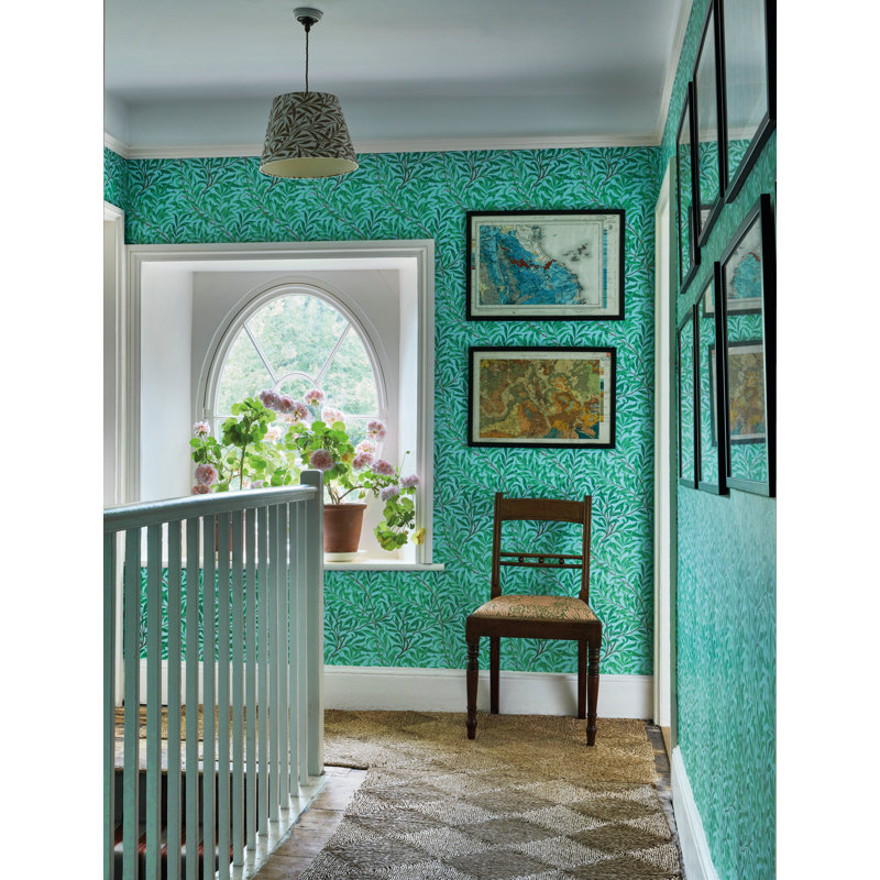 Willow Bough Wallpaper, Pink/Leaf Green