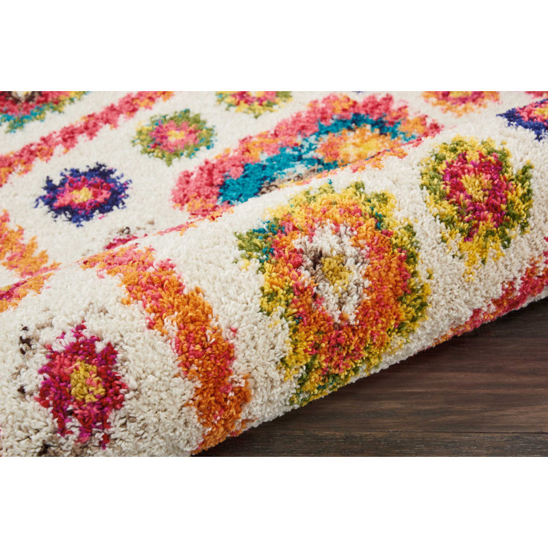 Raul Moroccan Ivory/Red/Orange/Turquoise Rug, Rectangle 7'10" x 10'6"