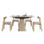 Ensemble de table de salle à manger 5 pièces rétractable, extensible avec 4 chaises pour petits appartements, peu encombrant et élégant-871677475