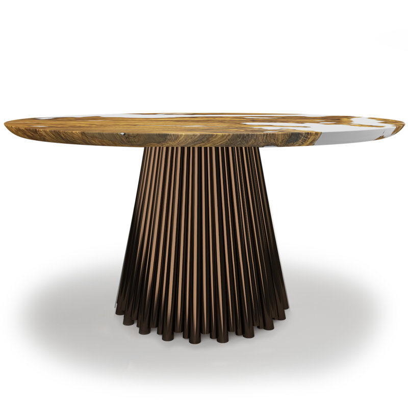 Grazia Round Dining Table, 83.9" W x 83.9" L , Bronze