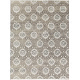 Brookhaven Damask Area Rug in Gray