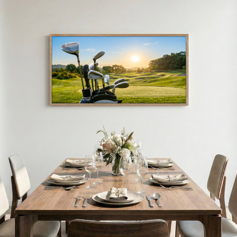 «Golf Course», reproduction d'art sur toile encadrée, ensemble de 1 48 po x 24 po, 48 x 24 pouces