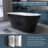 67'' x 30'' Acrylic Freestanding Bathtub Contemporary Stand Alone Deep Soaking Tub with Center Drain-94375457