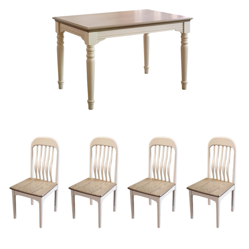 Table et chaises de style champêtre, Beige/gris, Gris