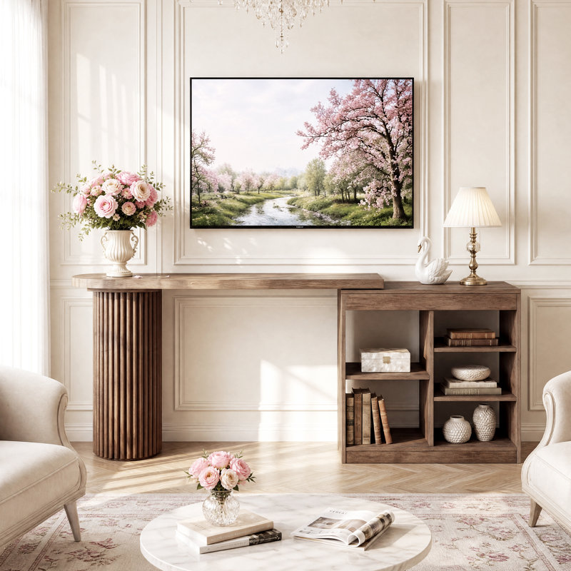 Meuble télé 95 po avec rangement ouvert