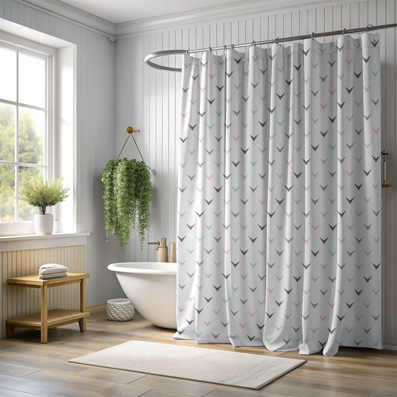 Rideau de douche Trendy Grid_0119, H 74 po x l 71 po