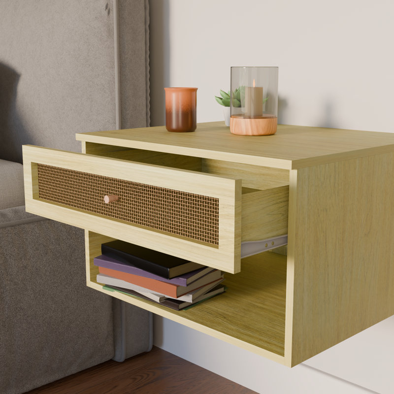Alyha 40cm W Manufactured Wood Bedside Table